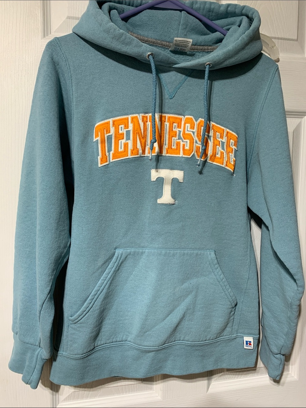 Russell Athletic teal hoodie with logo tag Tennessee T